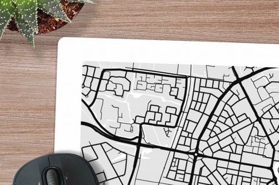 Muismat XXL 120x80 cm - Bureau onderlegger - Bureau mat Stadskaart - Nederland - Leeuwarden - Bureaumat - Gaming mousepad xl - Bureaulegger groot - Computer deskmat