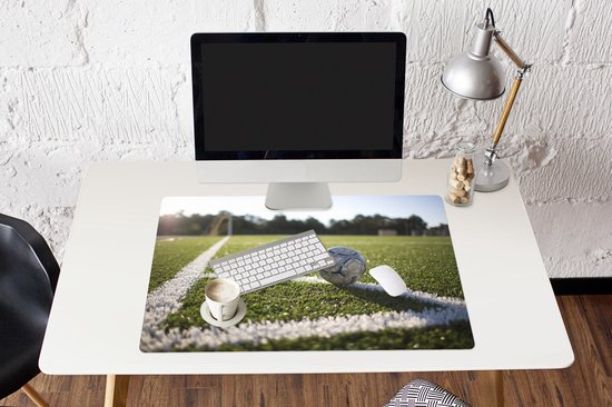Muismat XXL 90x60 cm - Bureau onderlegger - Bureau mat Bal ligt op de hoekschop lijn - Bureaumat - Gaming mousepad xl - Bureaulegger groot - Computer deskmat