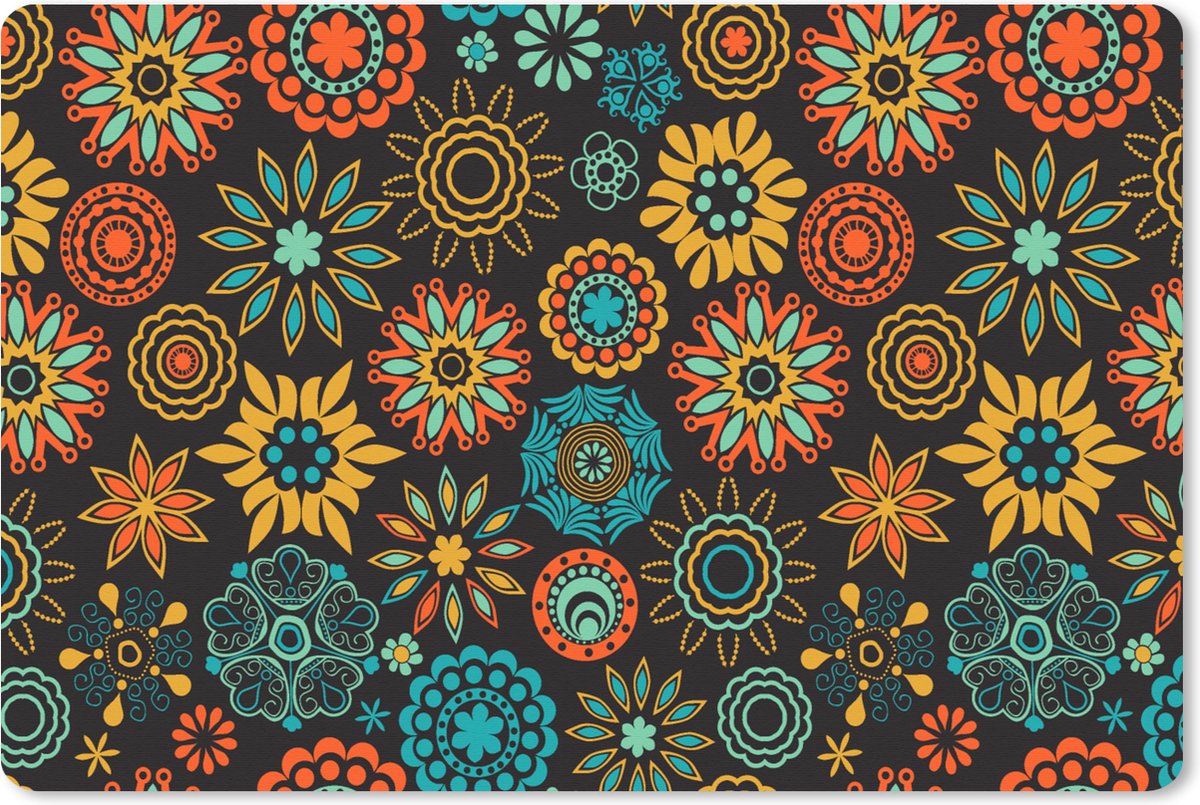 Muismat XXL 120x80 cm - Bureau onderlegger - Bureau mat Bohemian - Vintage - Bloem - Flora - Bureaumat - Gaming mousepad xl - Bureaulegger groot - Computer deskmat