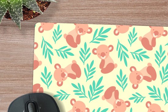 Muismat XXL - Bureau onderlegger - Bureau mat - Jungle - Patronen - Koala - Dier - 90x45 cm - XXL muismat