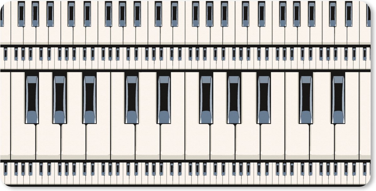 Muismat XXL 120x60 cm - Bureau onderlegger - Bureau mat Piano - Patronen - Muziek - Bureaumat - Gaming mousepad xl - Bureaulegger groot - Computer deskmat