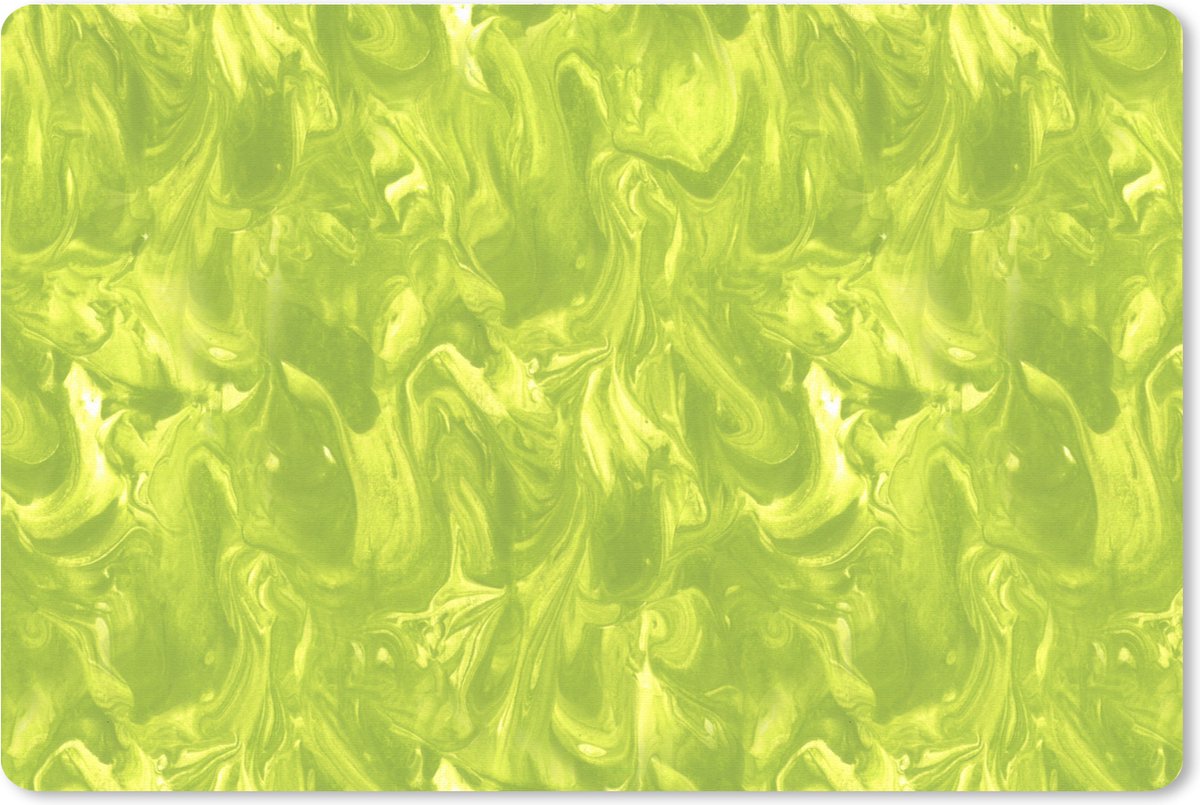 Muismat XXL - Bureau onderlegger - Bureau mat - Groen - Marmer print - Verf - Design - 120x80 cm - XXL muismat