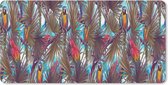 Tapis de souris XXL - Sous-main - Tapis de bureau - Vintage - Perroquet - Arc-en-ciel - Jungle - 90x45 cm - Tapis de souris XXL