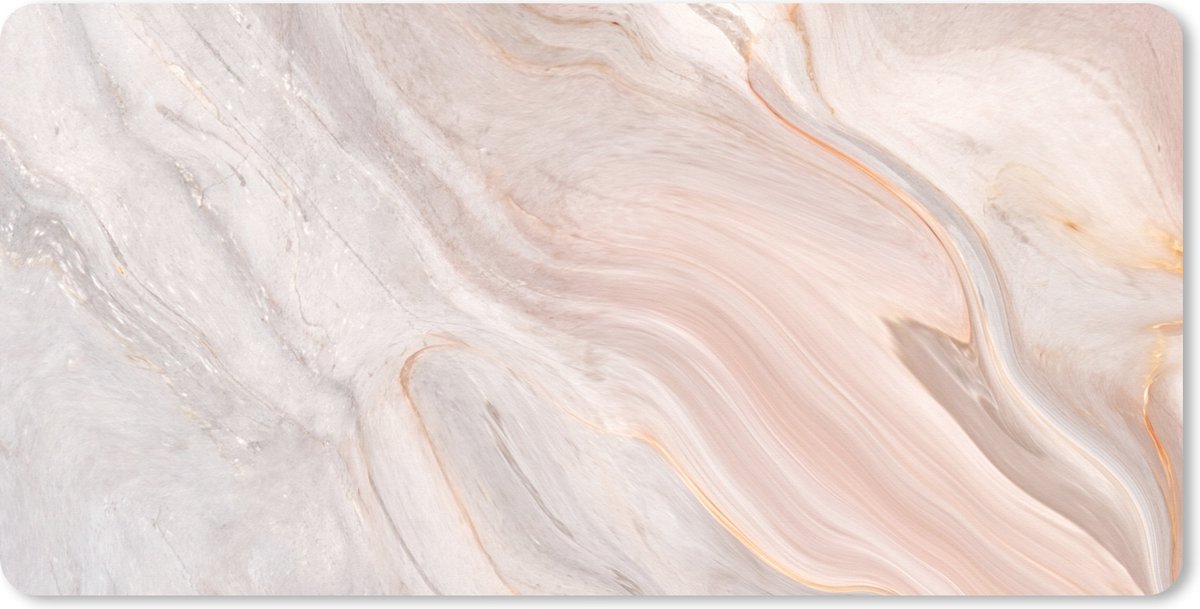 Muismat XXL 90x45 cm - Bureau onderlegger - Bureau mat Marmer - Patroon - Pastel - Abstract - Marmer printlook - Luxe - Bureaumat - Gaming mousepad xl - Bureaulegger groot - Computer deskmat