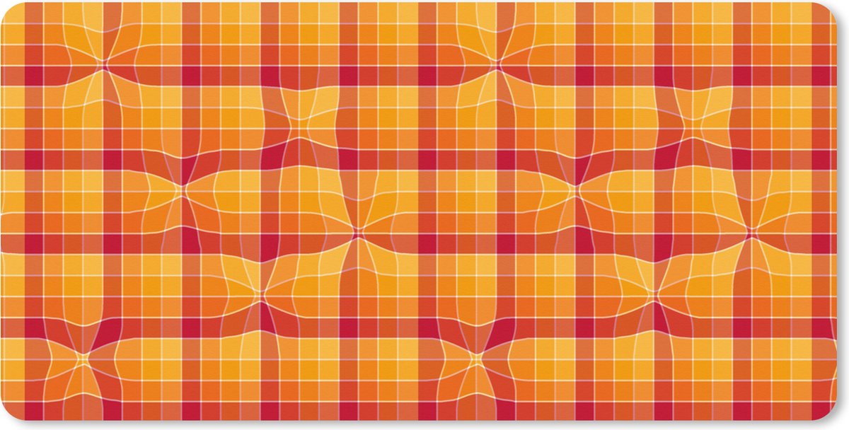 Muismat XXL 90x45 cm - Bureau onderlegger - Bureau mat Oranje - Patronen - Abstract - Bureaumat - Gaming mousepad xl - Bureaulegger groot - Computer deskmat