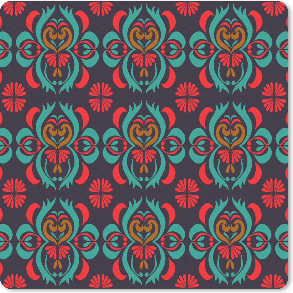 Muismat XXL 40x40 cm - Bureau onderlegger - Bureau mat Patronen - Indonesisch - Ornament - Bureaumat - Gaming mousepad xl - Bureaulegger groot - Computer deskmat