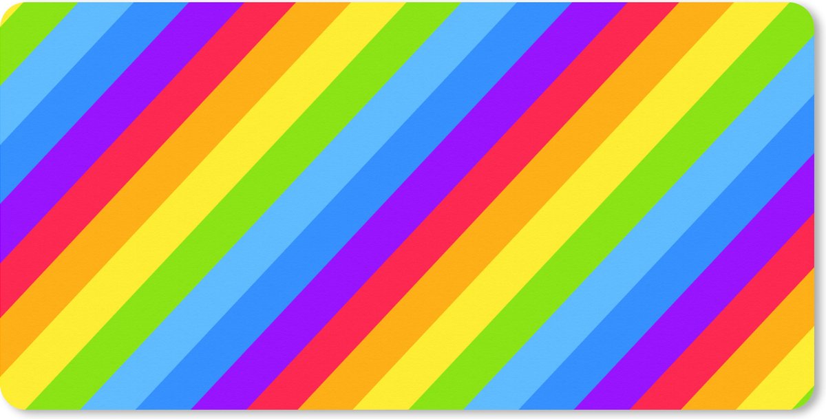 Muismat XXL 100x50 cm - Bureau onderlegger - Bureau mat Regenboog - Patronen - Pride - Bureaumat - Gaming mousepad xl - Bureaulegger groot - Computer deskmat