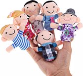 6 stuks Vingerpoppetjes Gezin - Familie Vinger Poppetjes - Finger Puppets