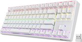 Royal Kludge RK87 (2022) Hot Swappable TKL Mechanisch Toetsenbord - Gaming Keyboard - Wit - RGB - Wired & Wireless - TRI-MODE - 2.4GHZ - Bluetooth - Type-C - Brown Switches - 3/5 Pin - Gaming - Office