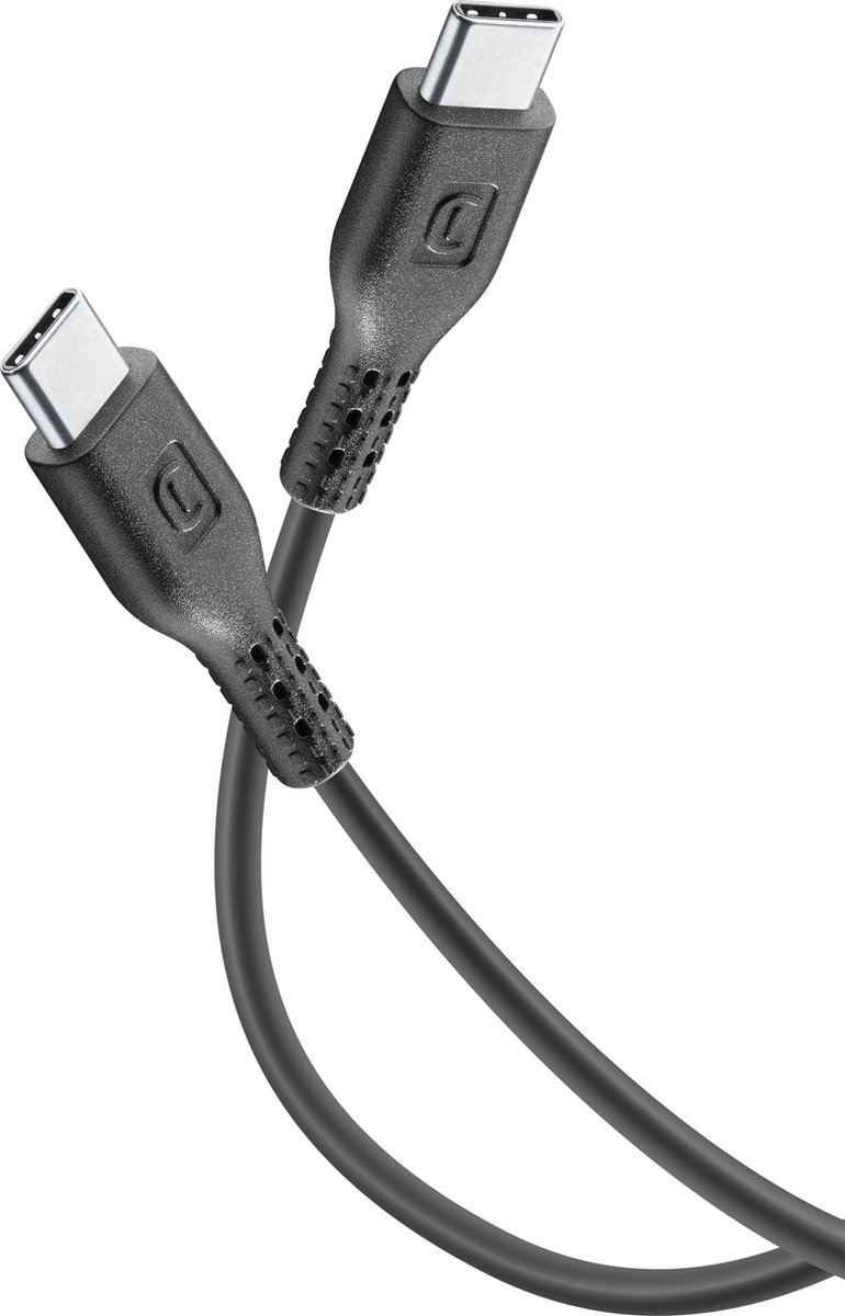 Cellularline - Kabel USB-C naar USB-C 5A, 1m, zwart