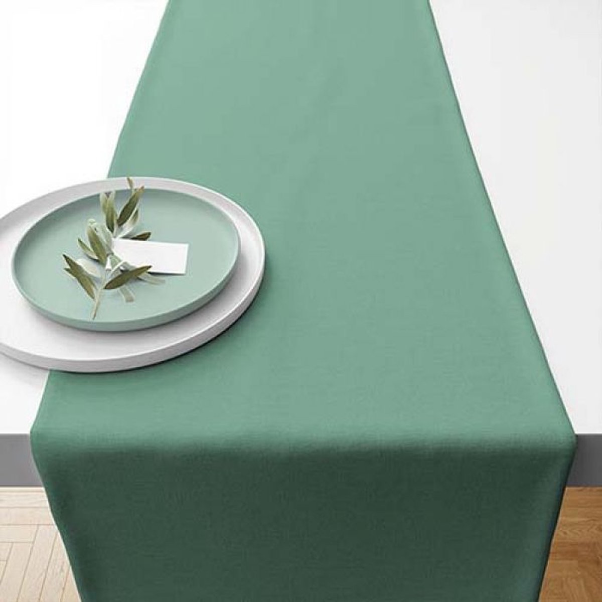 Ambiente - Katoenen tafelloper - Uni - Mint Green