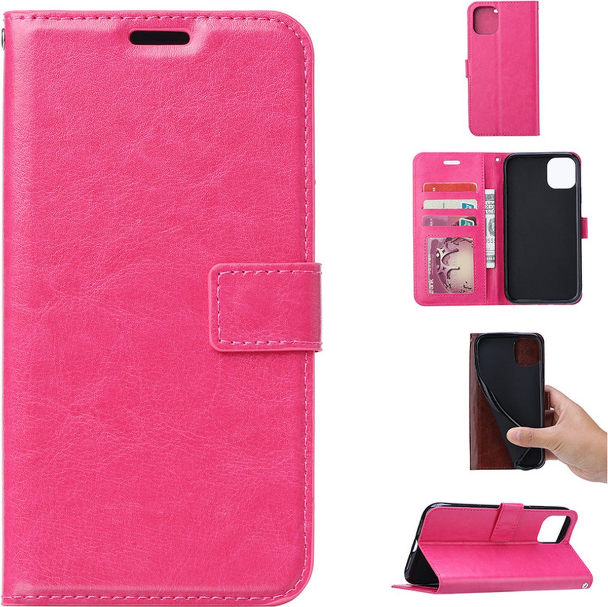 Bookcase Geschikt voor: Xiaomi Redmi Note 10 5G / 10T 5G - Roze - portemonnee hoesje