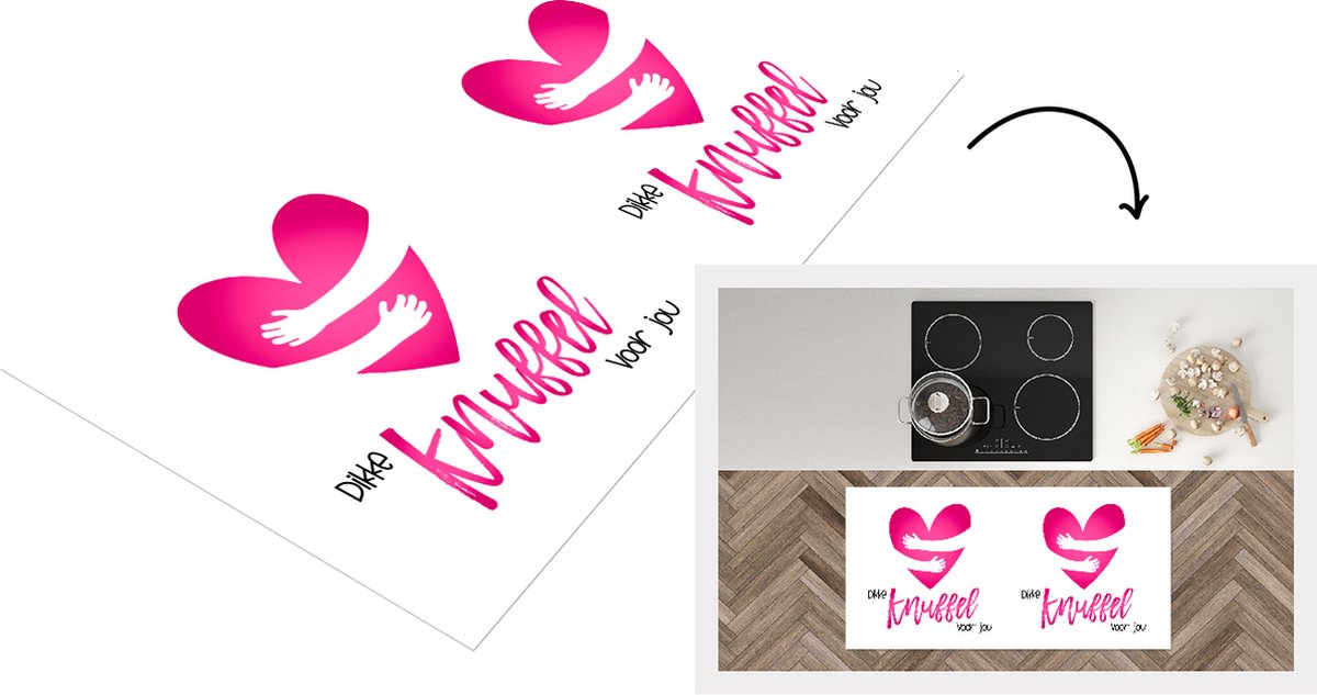 KitchenYeah Keukenloper - Loper keuken - Beterschap - Quote - Knuffels - 120x60 cm - Keukenloper vinyl Multicolor