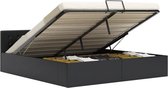 vidaXL - Bedframe - hydraulisch - kunstleer - zwart - 180x200 - cm