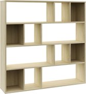 vidaXL Kamerscherm/boekenkast 110x24x110 cm bewerkt hout eikenkleurig