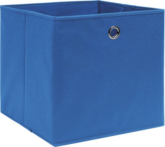 vidaXL Lot de 10 Boîtes de rangement Bleu 28 x 28 x 28 cm - Opbergbox - Organiseur de placard - Opbergbox pliable
