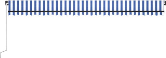 vidaXL Auvent extensible manuellement avec LED 600 x 350 cm Bleu et blanc
