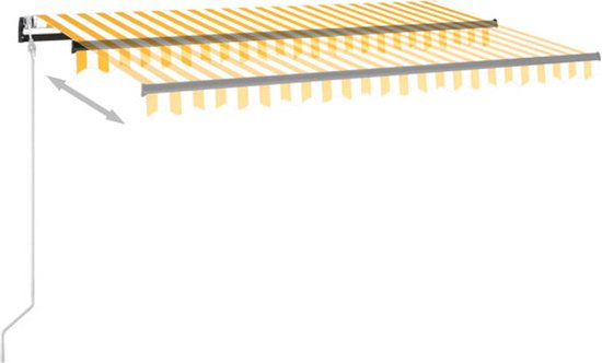 vidaXL Auvent extensible automatique 450 x 300 cm Jaune et blanc