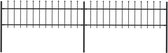 vidaXL Garden Fence with Spear Top Steel 133.9"x23.6" Black