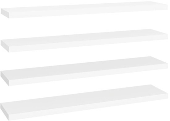 vidaXL Étagères murales - Lot de 4 Trendy - MDF nid d'abeille et métal - 120 x 23,5 x 3,8 cm - Support mural