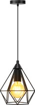 LED Hanglamp - Hangverlichting - Aigi Elsa - E27 Fitting - 1-lichts - Retro - Klassiek - Mat Zwart - Aluminium