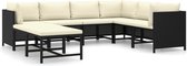 vidaXL Ensemble 8 pièces Lounge avec coussins poly rotin noir