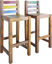 vidaXL - Barkrukken - 2 - st - massief - gerecycled - hout