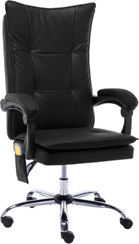 vidaXL - Massage - kantoorstoel - kunstleer - zwart