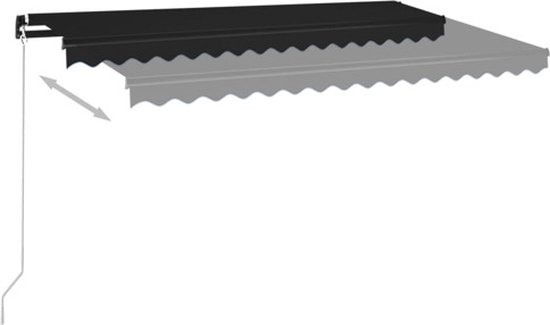 vidaXL Auvent extensible manuellement avec LED 400 x 350 cm Couleur anthracite