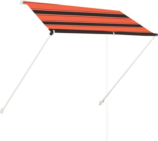Auvent extensible 200x150 cm orange et marron