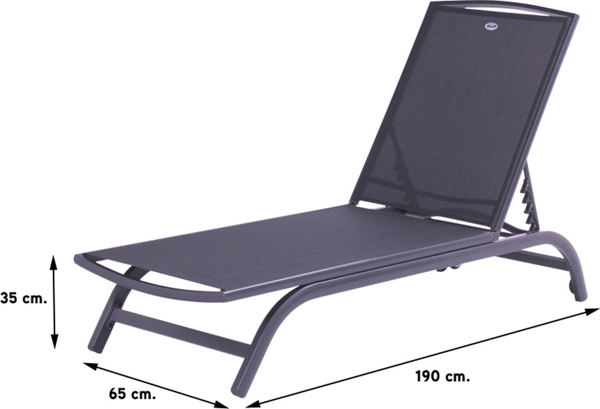 Hartman San Domingo sun lounger - Anthracite - Aluminium - adjustable