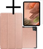 Hoesje Geschikt voor Samsung Galaxy Tab S6 Lite Hoesje Case Hard Cover Hoes Book Case Met Screenprotector - Rosé goud
