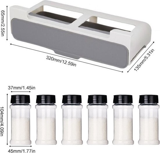 MUSTORN Uittrekbaar 2-Laags Kruidenrek - Robuust Metalen Organizer Voor Keukenkastjes, Wit (1 Stuk)
