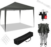 Manzibo Pop-Up Partytent  - Tent Tuin - Voor Camping - Pop-up Tent  Feesttent - 4 Palen - Open zijkant - Zwart