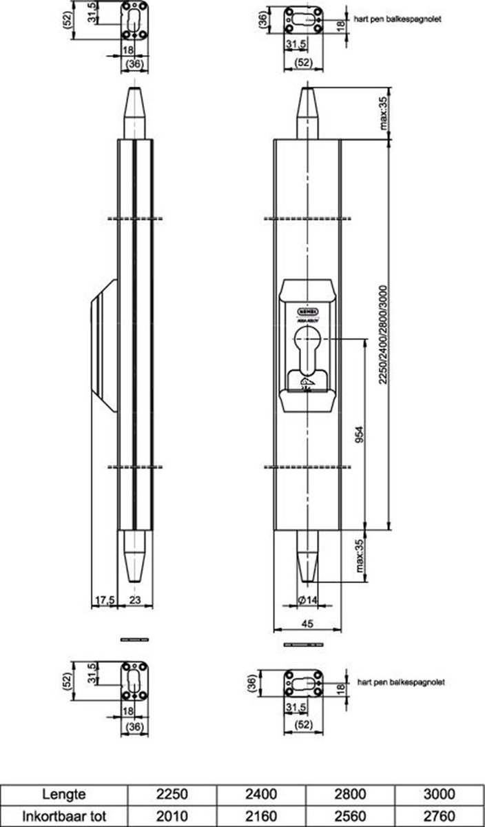 Nemef opbouwespagnolet - 5092 - RAL 9010 - 2250-2010 mm - SKG*** - A000191945