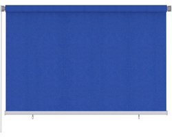 vidaXL - Rolgordijn - voor - buiten - 225(B)x140(H) - cm - HDPE - blauw