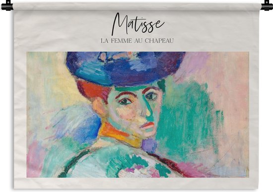 Wandkleed - Wanddoek - La femme au chapeau - Henri Matisse - Schilderij -  150x112.50... | bol.com