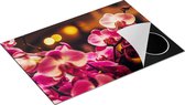 Chefcare Inductie Beschermer Roze Orchidee Bloemen - 76x51,5 cm - Afdekplaat Inductie - Kookplaat Beschermer - Inductie Mat