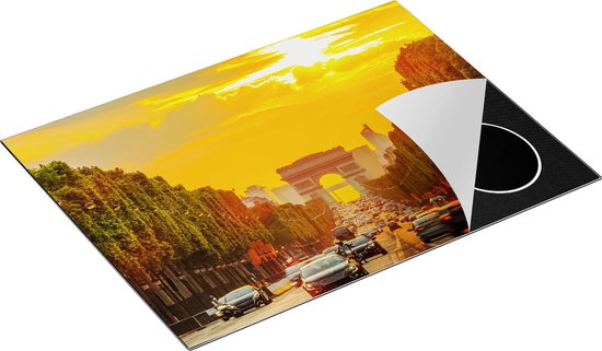 Chefcare Inductie Beschermer Arc de Triomphe bij de Autoweg - 71x52 cm - Afdekplaat Inductie - Kookplaat Beschermer - Inductie Mat