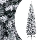 COSTWAY Potlood Kerstboom Met Sneeuw - 225 Cm Kunstkerstboom, Opvouwbaar Metalen Frame