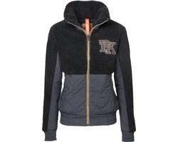 PK International Sportswear - Jacket - Jas - Teddy - Magic - Charcoal - Donkerblauw/Grijs - Hoge Kraag - Ritszakken - S/36