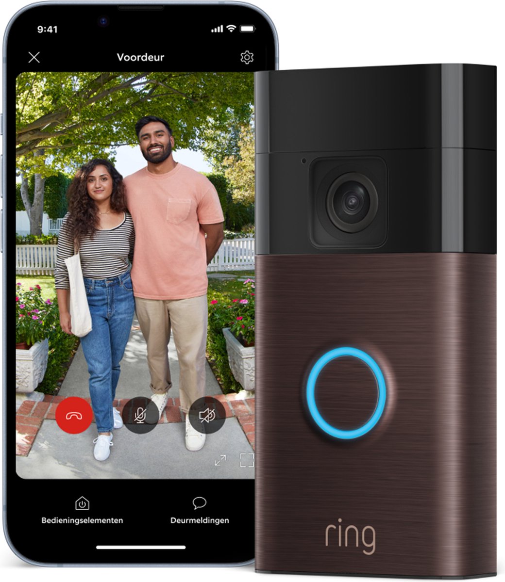 Afbeelding 3 van Ring Battery Video Doorbell - Draadloos - 1440p HD-video - Brons