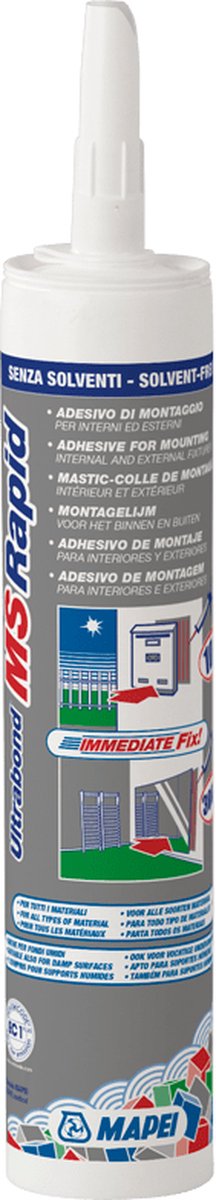 MAPEI Ultrabond MS Rapid Montagelijm - Snelbindend - Voor Binnen & Buiten - 290 ml