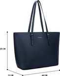 Sac fourre-tout bleu marine (44x29x13cm) avec double anse, présenté sur fond blanc.