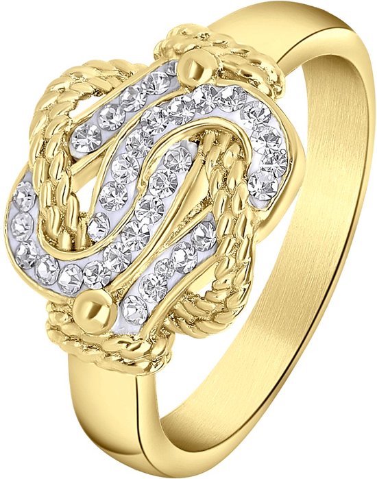 Lucardi - Bague en acier plaqué or batteur de tapis surinamais