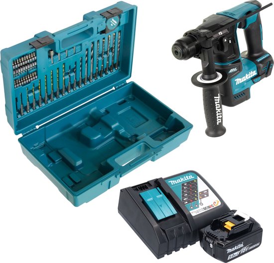 Makita DHR 171 RT1X3 accu boormachine 18 V 1.2 J SDS Plus Brushless 1x oplaadbare. bol