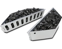 Houtskoolmand voor Weber Grill - Directe en Indirecte Warmte - Houtskoolbriket Brandstofhouder - 2 stuks