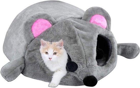 Kattenmand bed, 43 cm stro geweven kattennest met zacht