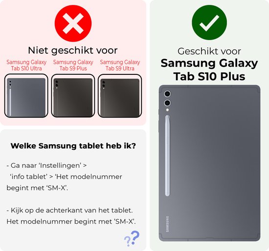 Étui pour clavier Samsung Galaxy Tab S10 Plus - Étui pour clavier avec protection d'écran - Étui pour clavier Samsung Tab S10 Plus - Zwart