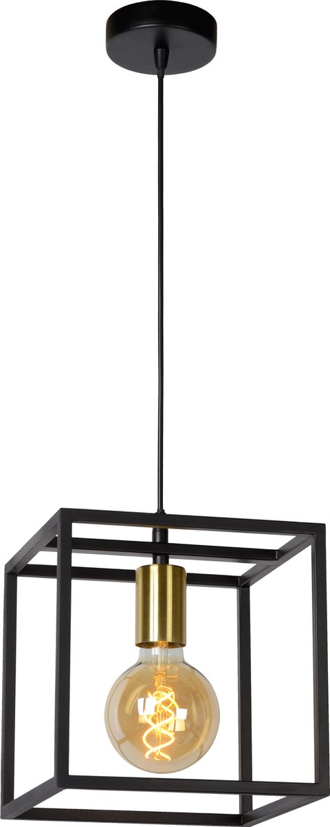Lucide hanglamp Ruben zwart goud E27